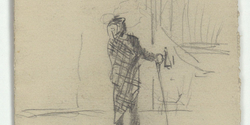 image for: Marià Fortuny - Home amb bastó - Cap a 1863-1866