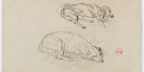 image for: Marià Fortuny - Estudi per a l&#039;aquarel·la «Amics fidels» - Cap a 1869