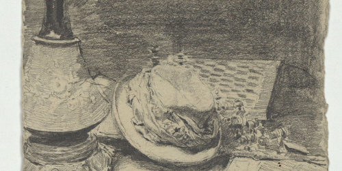 image for: Marià Fortuny - Natura morta amb barret - Cap a 1863-1866