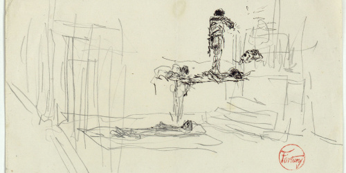 image for: Marià Fortuny - Esbós de figures - Cap a 1870-1874