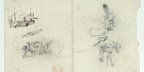 image for: Marià Fortuny - Rodes de carro, ruc i croquis inconcrets - Cap a 1874