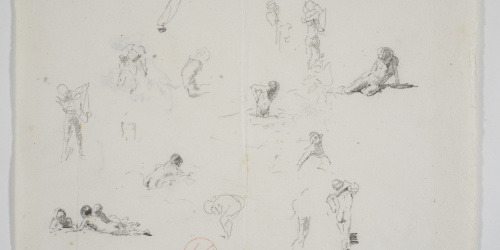 image for: Marià Fortuny - Estudi per al quadre «Platja de Portici» (anvers) / Estudi per al quadre «Platja de Portici» (revers) - Cap a 1874