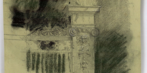 image for: Marià Fortuny - Estudi per al quadre «El jardí dels poetes» - Cap a 1871