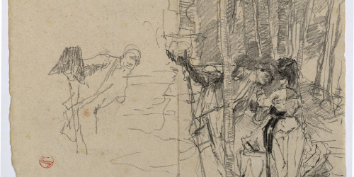 image for: Marià Fortuny - Estudi per al quadre «El jardí dels poetes» - Cap a 1871