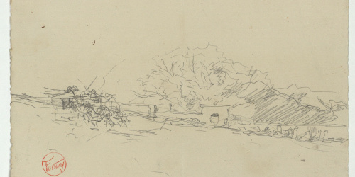 image for: Marià Fortuny - Paisatge marroquí amb figures - Cap a 1860-1862