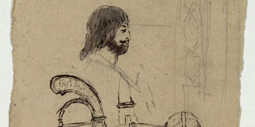 image for: Marià Fortuny - Espasa de Ferran el Catòlic, bust masculí i sanefes - Cap a 1870-1872