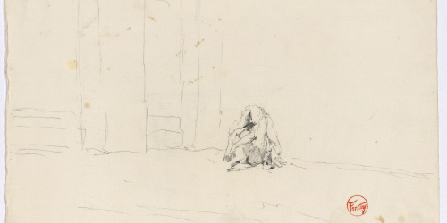 image for: Marià Fortuny - Estudi per al quadre «El tribunal de l&#039;Alhambra» (anvers) / Estudi per al quadre «El tribunal de l&#039;Alhambra» (revers) - Cap a 1871
