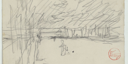 image for: Marià Fortuny - Croquis de figures al bosc - Cap a 1867-1872