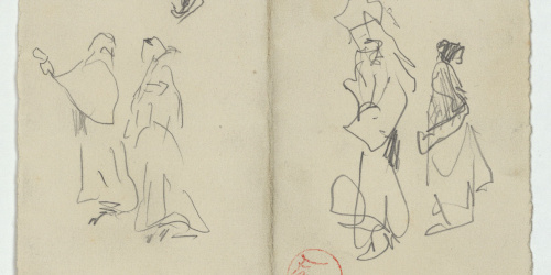 image for: Marià Fortuny - Croquis de figures femenines - Cap a 1870-1872