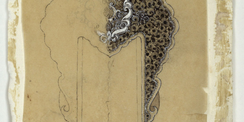 image for: Marià Fortuny - Calc de la guarnició d&#039;una espasa d&#039;estil musulmà - Cap a 1870-1872