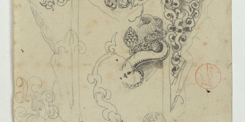 image for: Marià Fortuny - Calc de la guarnició d&#039;una espasa d&#039;estil musulmà - Cap a 1870-1872