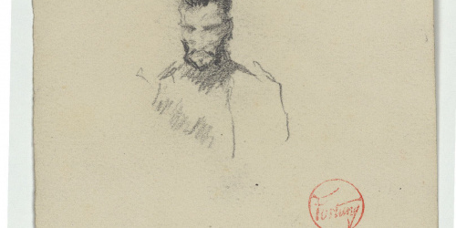 image for: Marià Fortuny - Bust de marroquí (anvers) / Figura femenina (revers) - Cap a 1867-1872