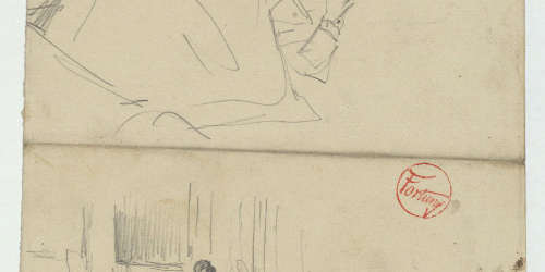 image for: Marià Fortuny - Coverol i escenari teatral - Cap a 1863-1865