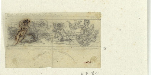 image for: Marià Fortuny - Calc de motiu ornamental d&#039;estil renaixentista - Cap a 1863-1872