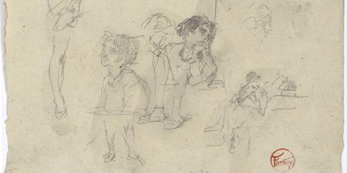 image for: Marià Fortuny - Bustos de figura i cames - Cap a 1863-1865