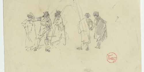 image for: Marià Fortuny - Figures amb capes i bicorns - Cap a 1867-1872