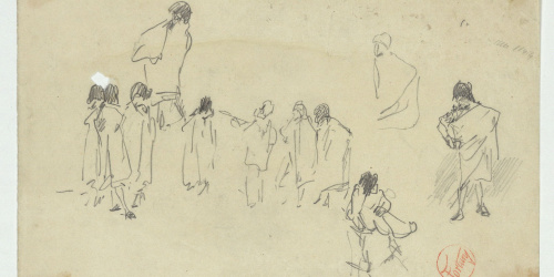 image for: Marià Fortuny - Figures amb capes i bicorns - Cap a 1867-1872