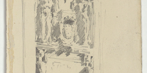 image for: Marià Fortuny - Baix relleu (anvers) / Croquis inconcret (revers) - Cap a 1867-1872