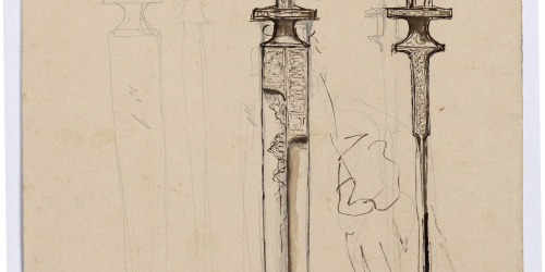 image for: Marià Fortuny - Espases d&#039;estil musulmà (anvers) / Espases d&#039;estil musulmà (revers) - Cap a 1867-1872