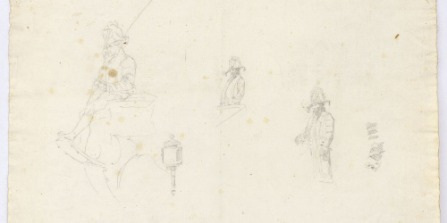 image for: Marià Fortuny - Estudi per al quadre «La reina Maria Cristina passant revista a les tropes» - Cap a 1865-1866