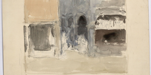 image for: Marià Fortuny - Interior d&#039;església [?] - Cap a 1863-1872