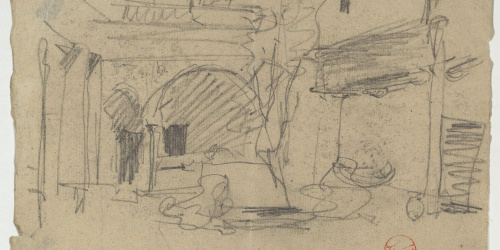 image for: Marià Fortuny - Esbós del pati d&#039;una casa a Granada - Cap a 1868-1872
