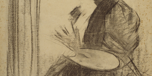 image for: Ramon Casas - Femme peintre. Estudi per al cartell «Dr. Fr. Schoenfeld &amp; Cº» - Cap a 1893