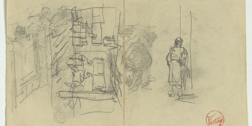 image for: Marià Fortuny - Croquis de figures (anvers) / Croquis de figures (revers) - Cap a 1867-1872
