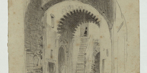 image for: Marià Fortuny - Zauia (cenobi religiós) Nasiriyya de Sidibennacer al carrer Ahfir de Tetuan - 1860