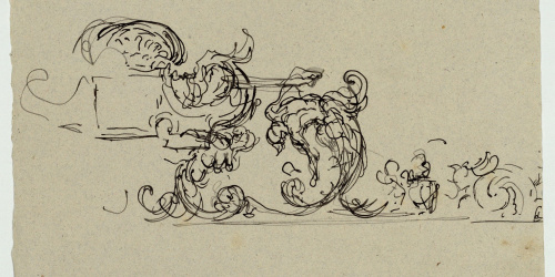 image for: Marià Fortuny - Esbós d&#039;ornamentació - Cap a 1863-1866
