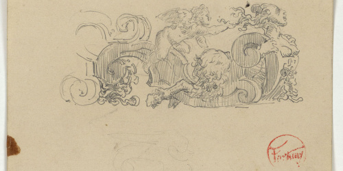 image for: Marià Fortuny - Motiu ornamental d&#039;estil rococó - Cap a 1863-1874