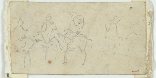 image for: Marià Fortuny - Genets marroquins (anvers) / Paisatge (revers) - Cap a 1860-1862
