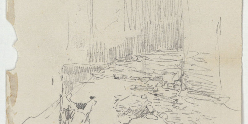 image for: Marià Fortuny - Carreró amb gossos (anvers) / Carreró i capitells d&#039;estil musulmà (revers) - Cap a 1870-1872
