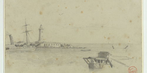 image for: Marià Fortuny - Puerto de Málaga. Restos del vapor Génova - 1860