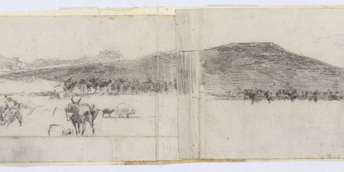 image for: Marià Fortuny - Paisatge marroquí amb l&#039;exèrcit espanyol - Cap a 1860