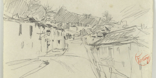 image for: Marià Fortuny - Carrer de poble - Cap a 1870-1872
