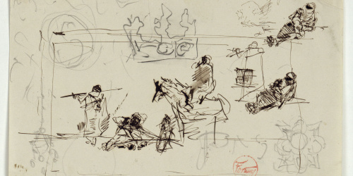 image for: Marià Fortuny - Estudi per al quadre «Marroquins» - Cap a 1871
