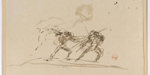 image for: Marià Fortuny - Estudi per al quadre «Passatemps de gentilhomes» - Cap a 1870