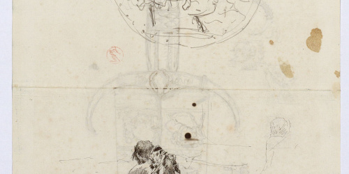 image for: Marià Fortuny - Moneda i estudi per al quadre «L&#039;esmolador de sabres» (anvers) / Espasa d&#039;estil renaixentista (revers) - Cap a 1863-1872