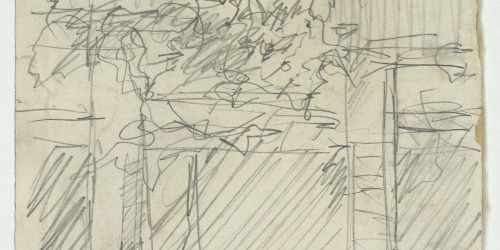 image for: Marià Fortuny - Estudi per al quadre «Dinar a l&#039;Alhambra» (anvers) / Casc del comte Tendilla (revers) - Cap a 1872