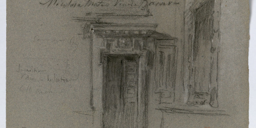 image for: Marià Fortuny - Esbós de porta i finestra - Cap a 1867-1872