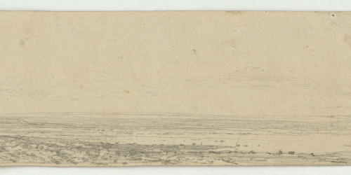 image for: Marià Fortuny - Paisatge marroquí (anvers) / Croquis inconcrets i d'un cap masculí (revers) - Cap a 1860-1862