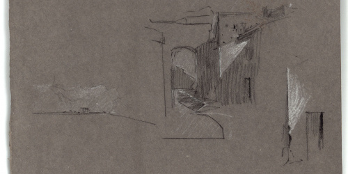 image for: Marià Fortuny - Carrer marroquí (anvers) / Esbós de paisatge (revers) - Cap a 1860-1862