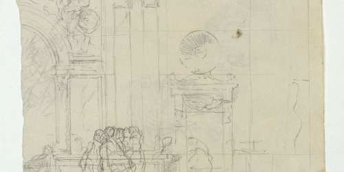 image for: Marià Fortuny - Detall del palau de Carles V a l&#039;Alhambra de Granada i figures (anvers) / Casc i diverses figures (revers) - 1870-1872