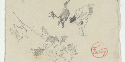 image for: Marià Fortuny - Fulles i gallines - Cap a 1870-1872