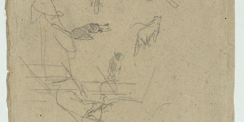 image for: Marià Fortuny - Esbós de gats - Cap a 1867-1870