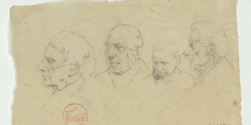 image for: Marià Fortuny - Calc de caps masculins - Cap a 1863-1866