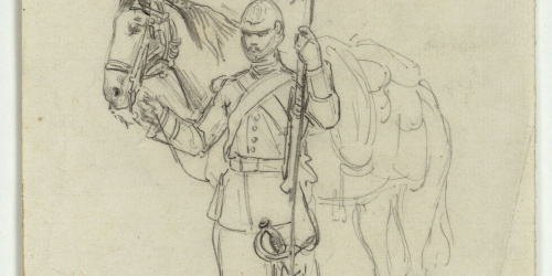 image for: Marià Fortuny - Soldat espanyol i cavall - Cap a 1860-1862