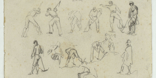 image for: Marià Fortuny - Esbós de soldats espanyols - Cap a 1860