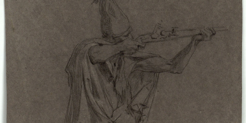 image for: Marià Fortuny - Mohazni (soldat reial) disparant. Estudi per al quadre «La batalla de Tetuan» - Cap a 1860-1862